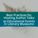Best Practices for Hosting Author Talks as Educational Events in Literary Museums