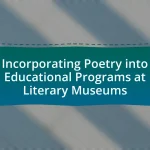 Incorporating Poetry into Educational Programs at Literary Museums