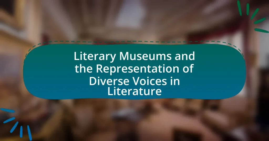 Literary Museums and the Representation of Diverse Voices in Literature