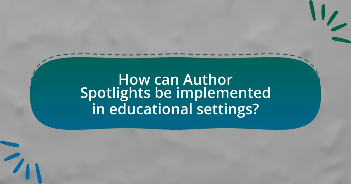 How can Author Spotlights be implemented in educational settings?