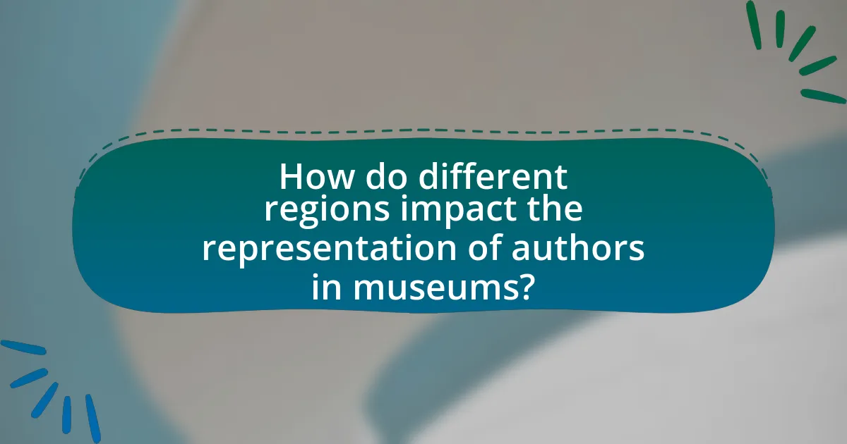 How do different regions impact the representation of authors in museums?