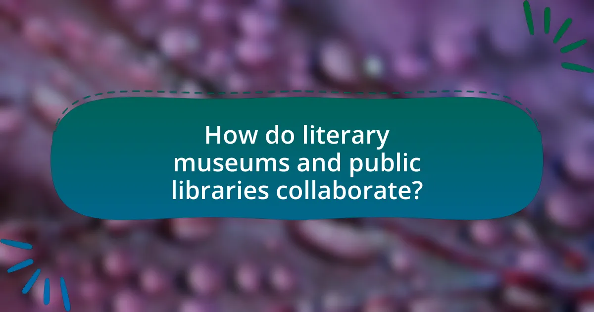 How do literary museums and public libraries collaborate?