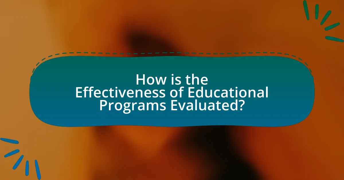 How is the Effectiveness of Educational Programs Evaluated?