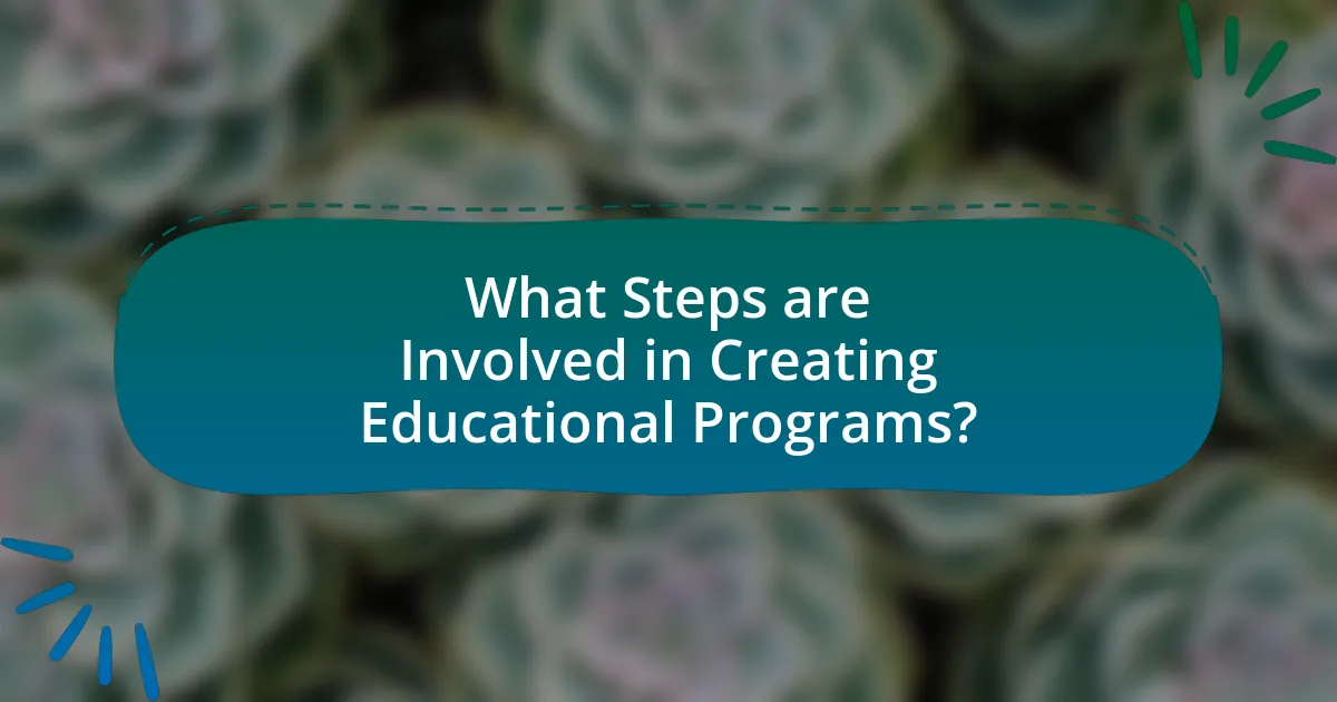 What Steps are Involved in Creating Educational Programs?
