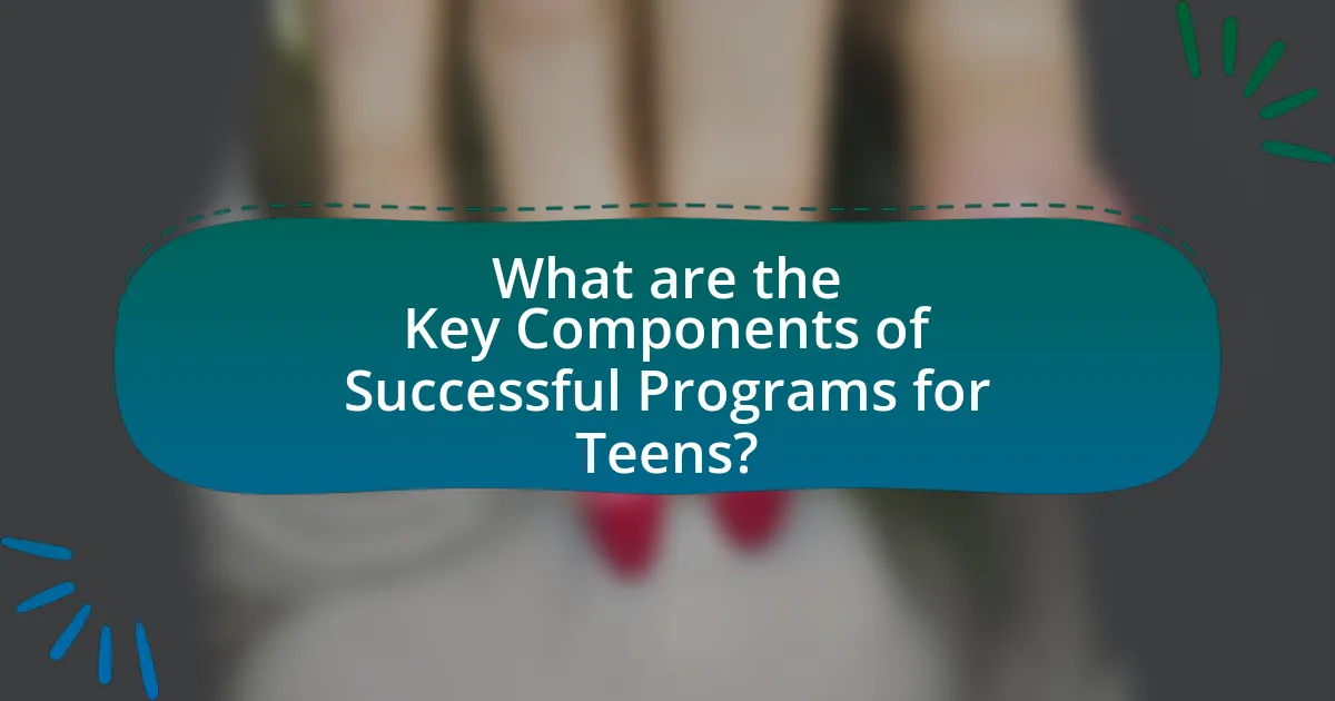 What are the Key Components of Successful Programs for Teens?