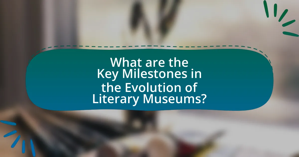 What are the Key Milestones in the Evolution of Literary Museums?
