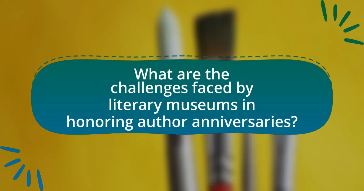 What are the challenges faced by literary museums in honoring author anniversaries?
