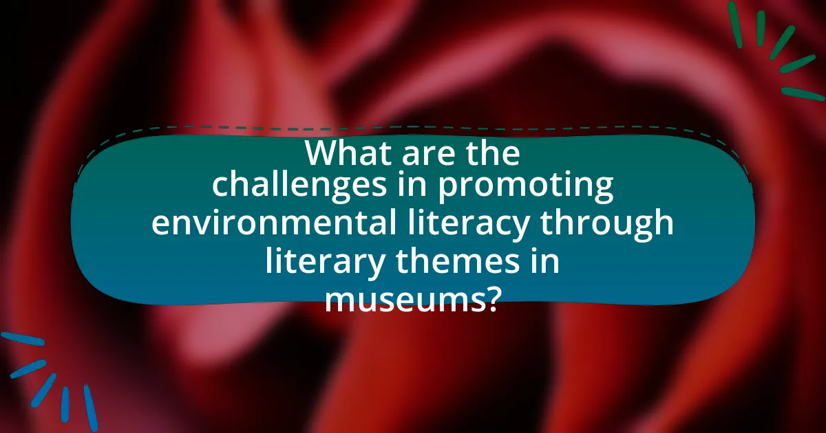 What are the challenges in promoting environmental literacy through literary themes in museums?