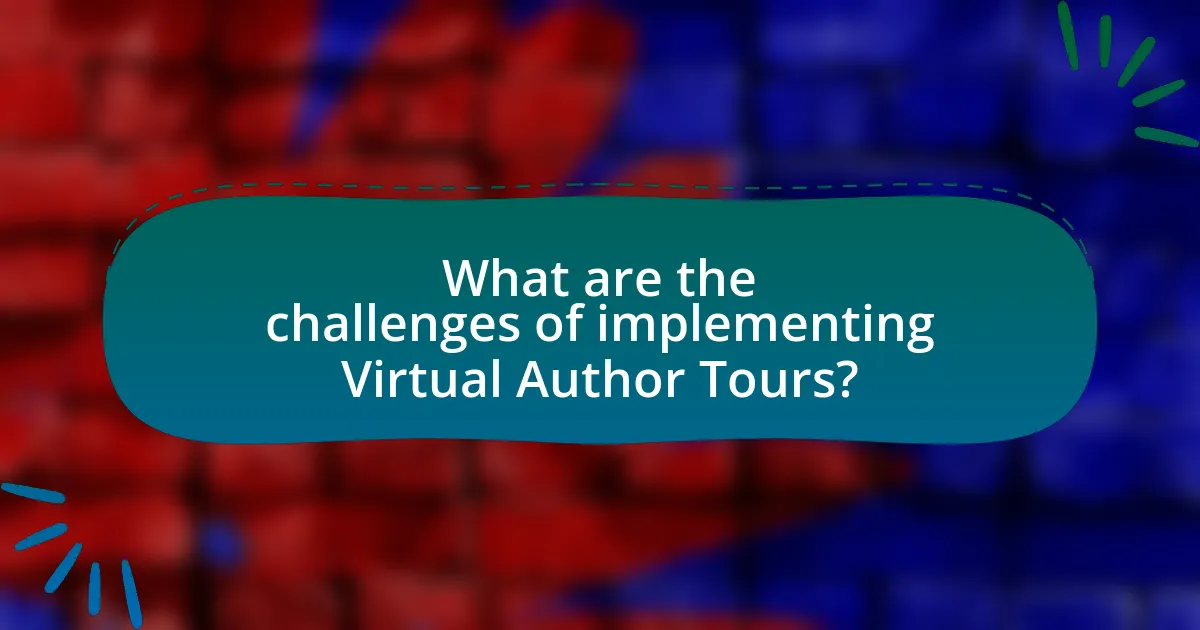What are the challenges of implementing Virtual Author Tours?