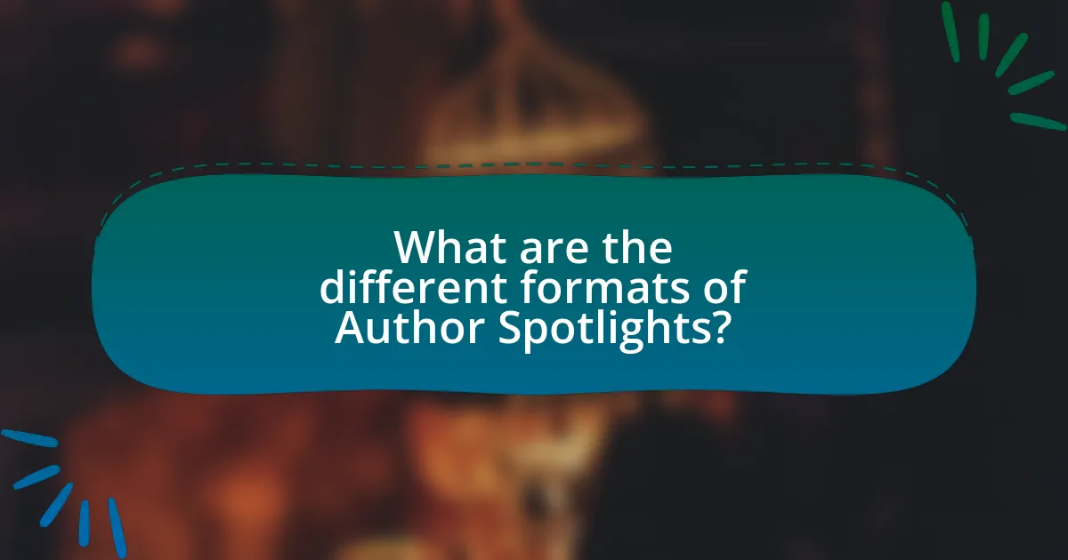 What are the different formats of Author Spotlights?