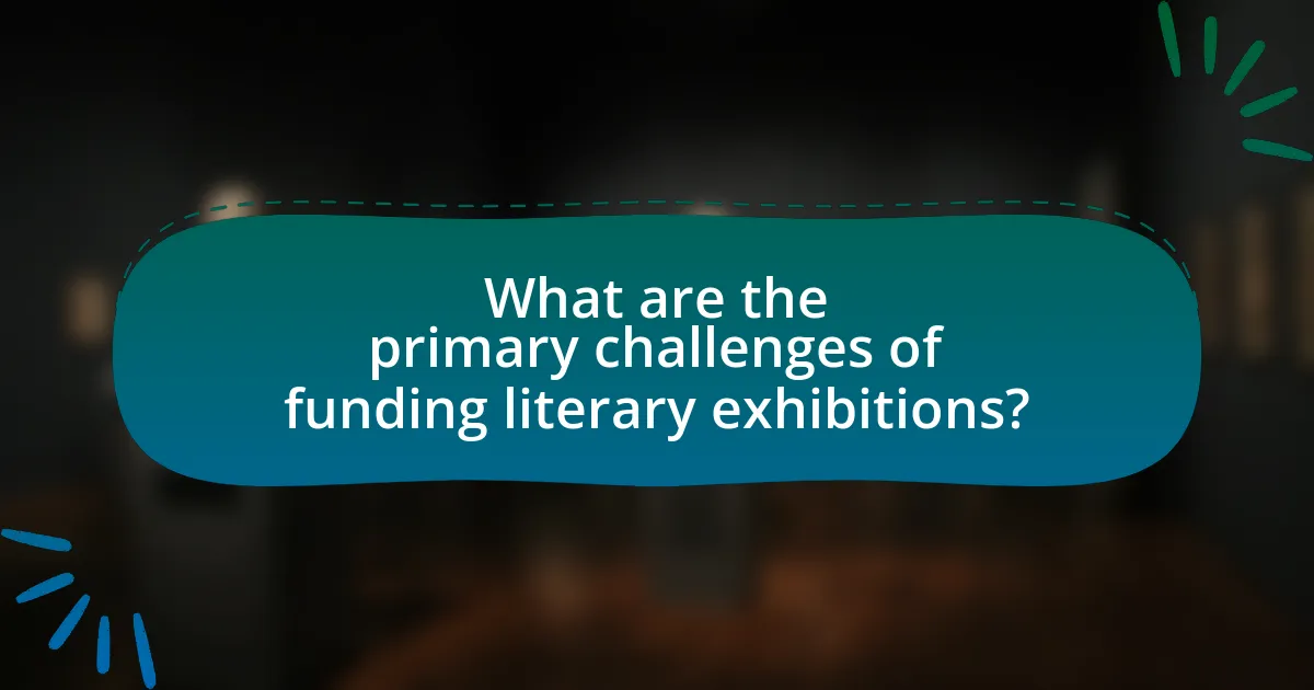 What are the primary challenges of funding literary exhibitions?