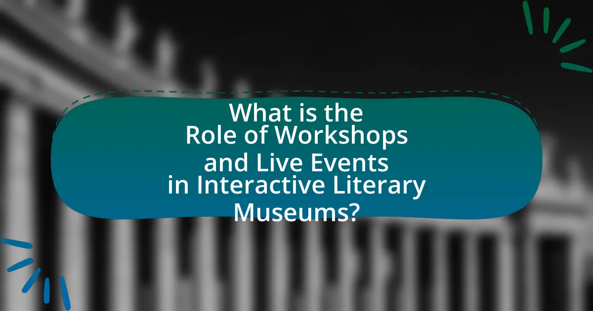 What is the Role of Workshops and Live Events in Interactive Literary Museums?