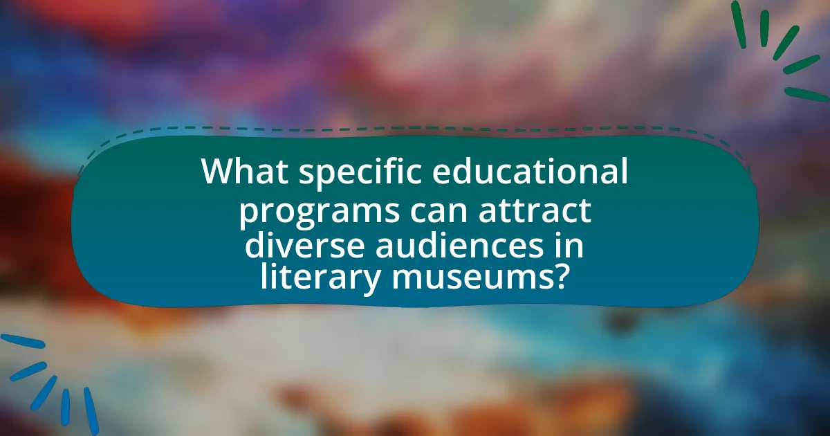 What specific educational programs can attract diverse audiences in literary museums?