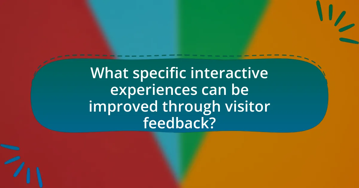 What specific interactive experiences can be improved through visitor feedback?