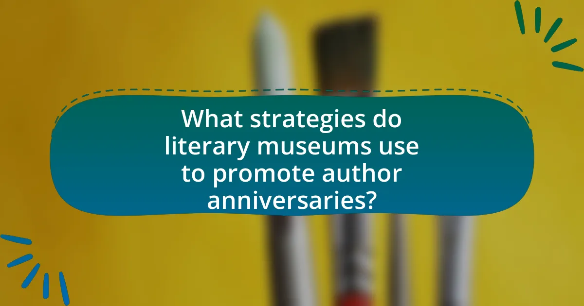 What strategies do literary museums use to promote author anniversaries?