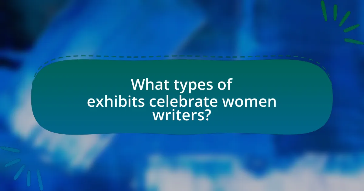 What types of exhibits celebrate women writers?